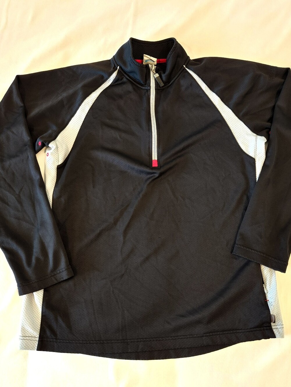 Alo Coolfit 1/4 Zip Pullover Black Gray Size Medium Cool Fit LOGO
